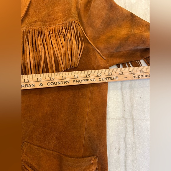 Vintage 60’s Brown Suede Western Fringe Jacket Sylvia Women Sz L Boho Hippie - Picture 8 of 16